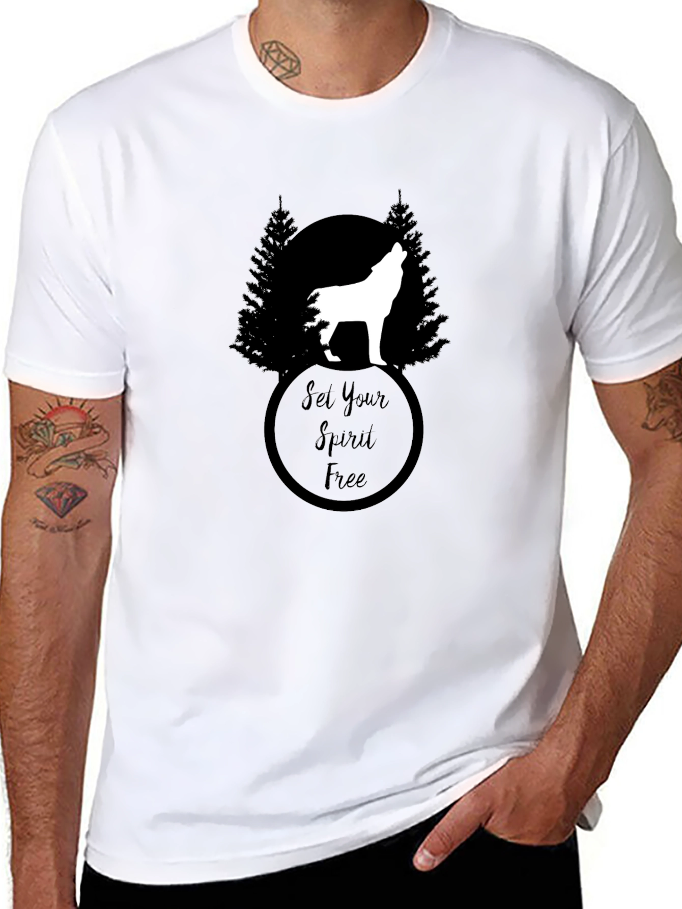 Set Your Spirit Free Wolf Graphic Tee