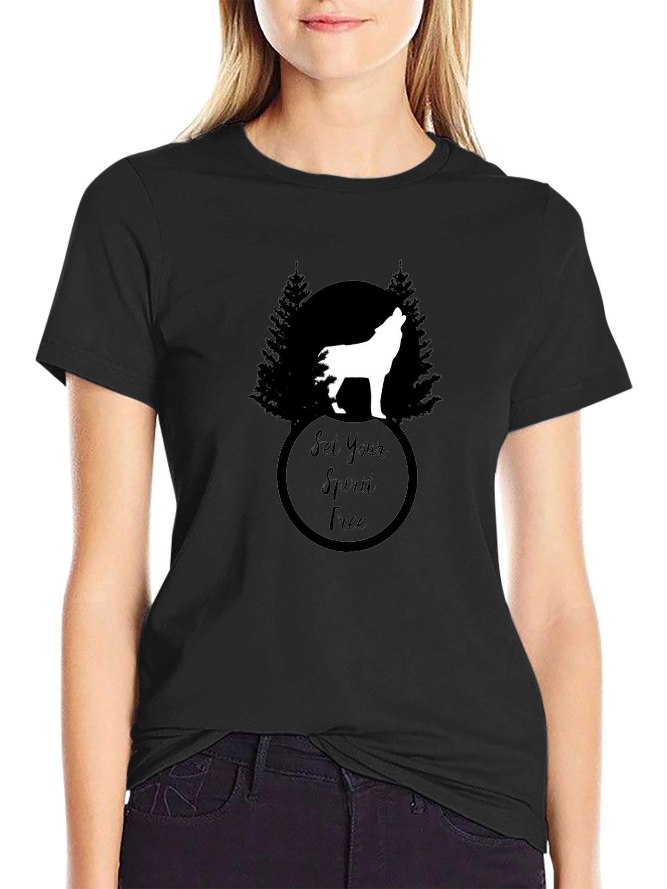 Set Your Spirit Free Wolf Graphic Tee