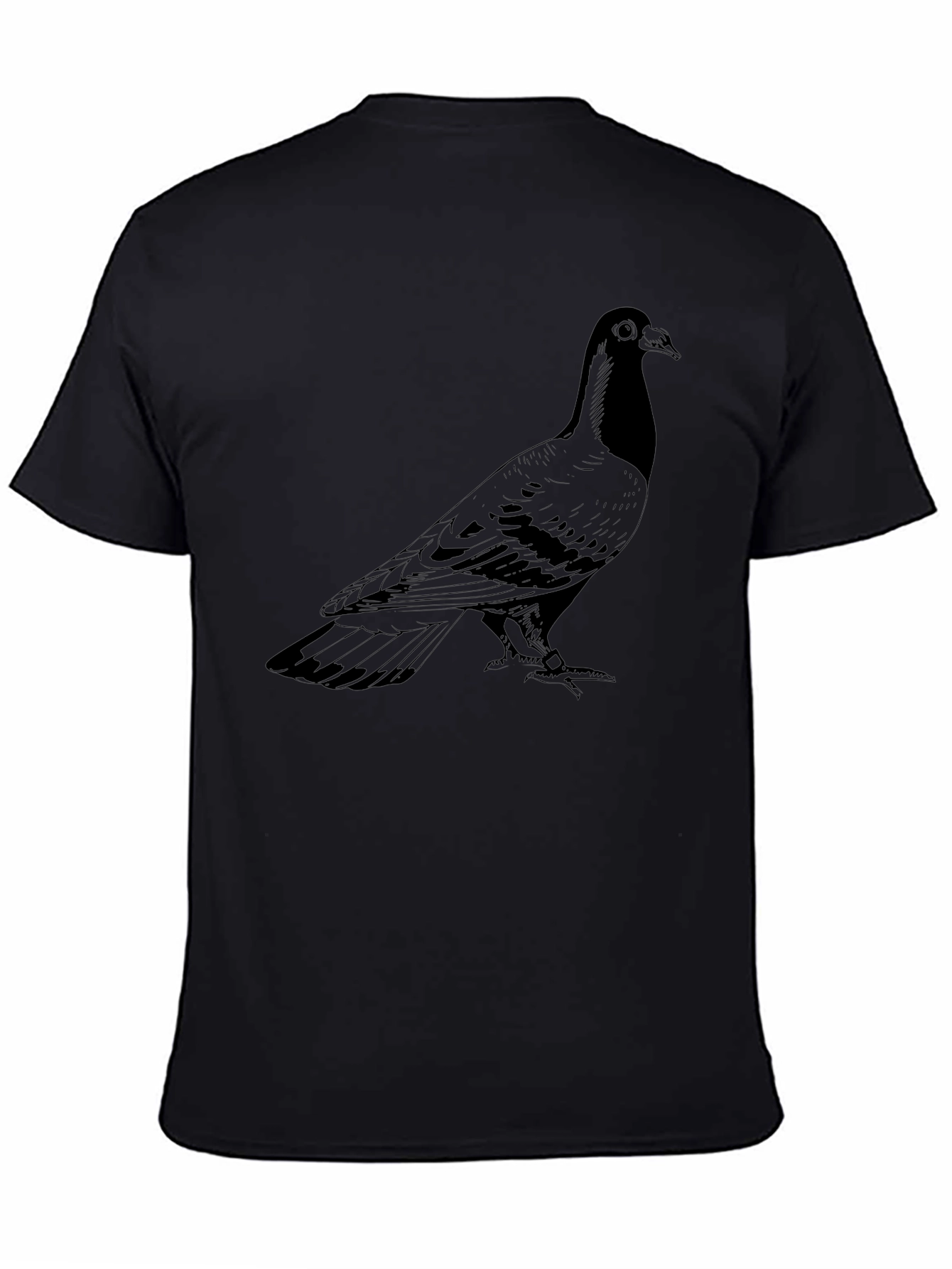 Pigeon Graphic Print T-Shirt - Mens Black Tee