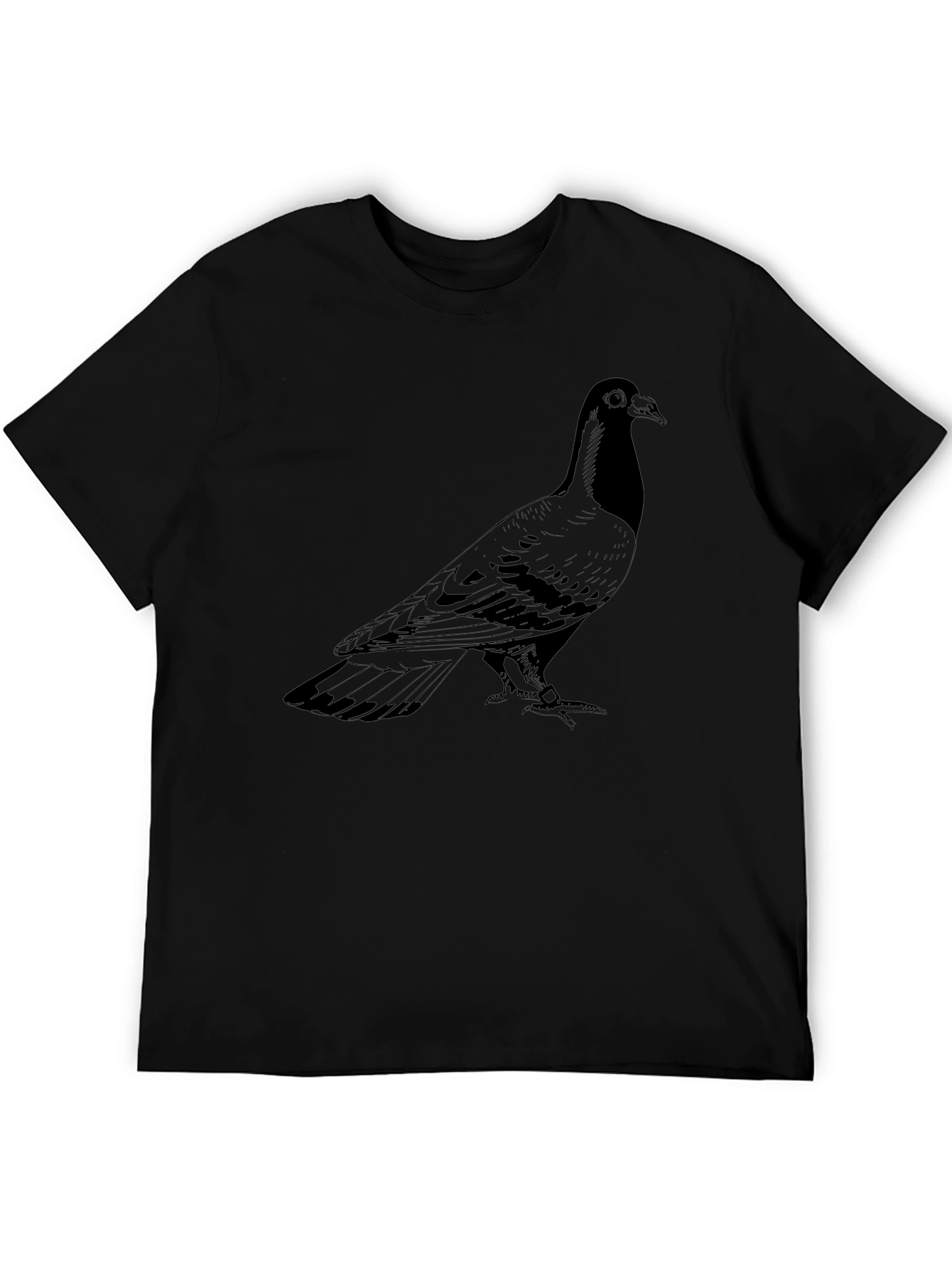 Pigeon Graphic Print T-Shirt - Mens Black Tee
