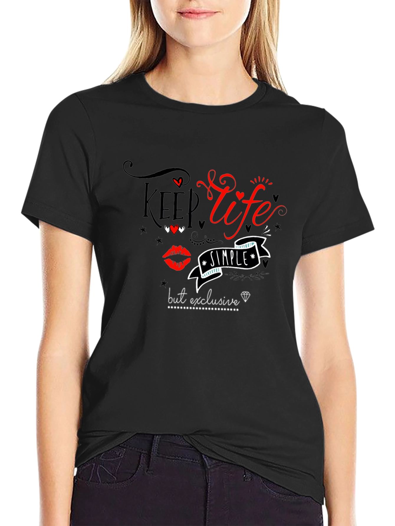 Keep Life Simple Graphic Tee - Black