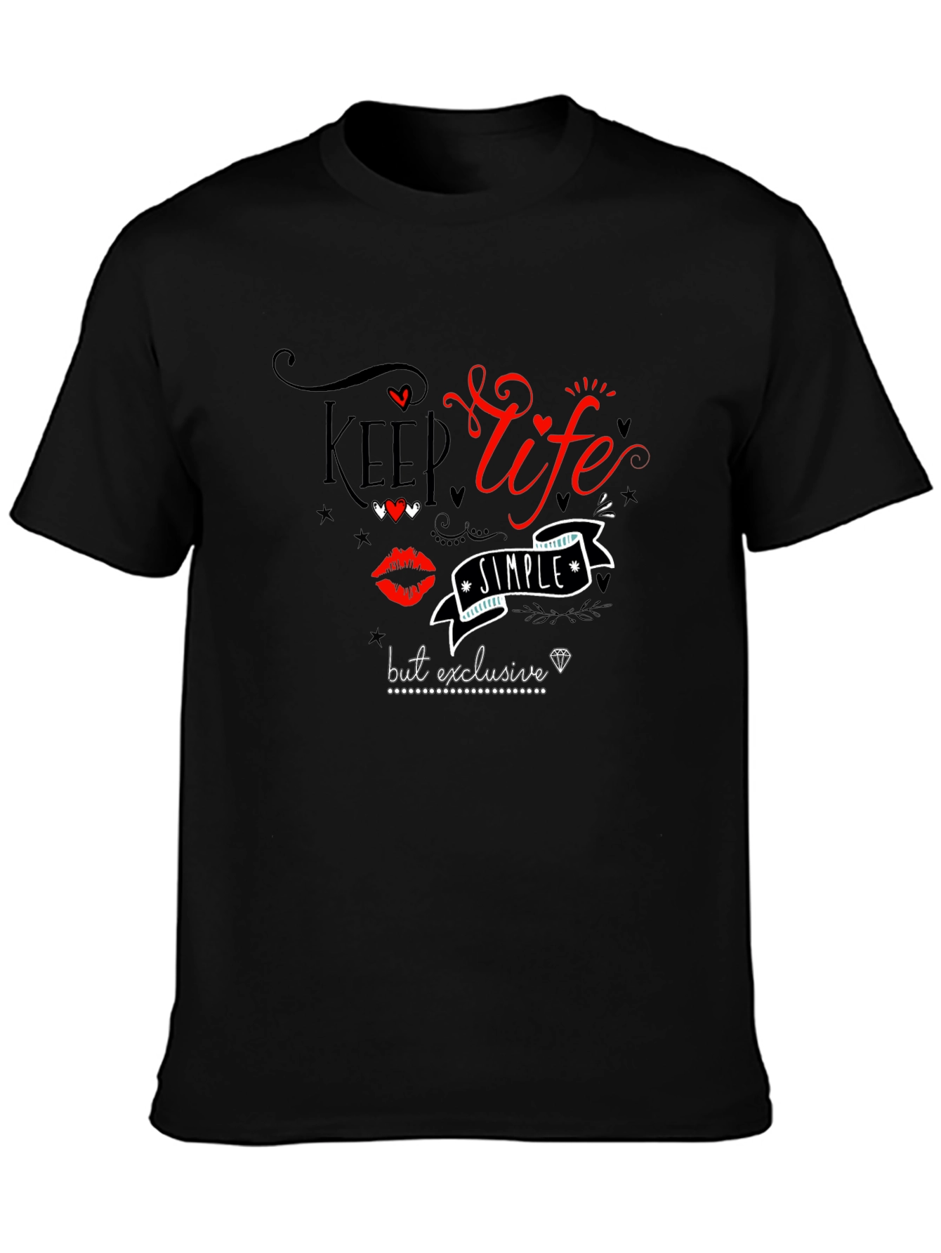 Keep Life Simple Graphic Tee - Black