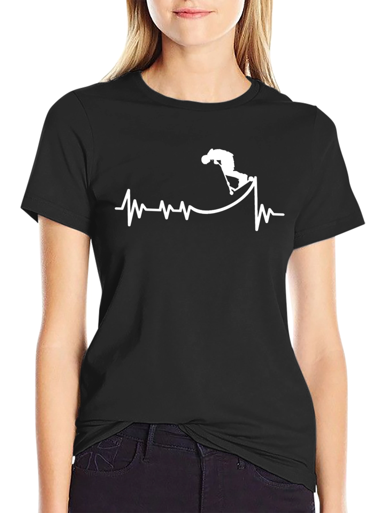 Scooter Heartbeat Graphic Tee - Black