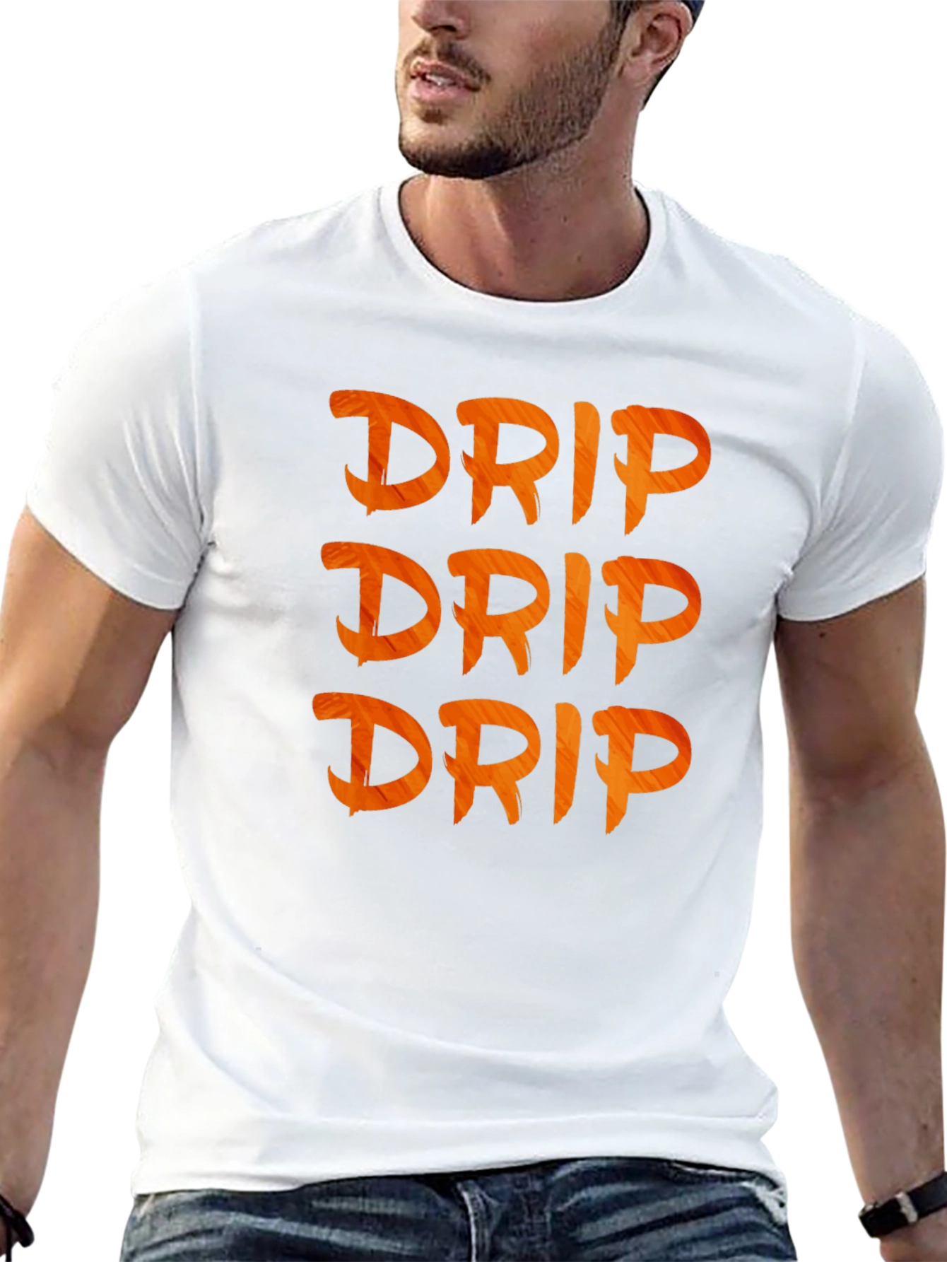 Mens Black Drip Graphic Tee - Modern Style