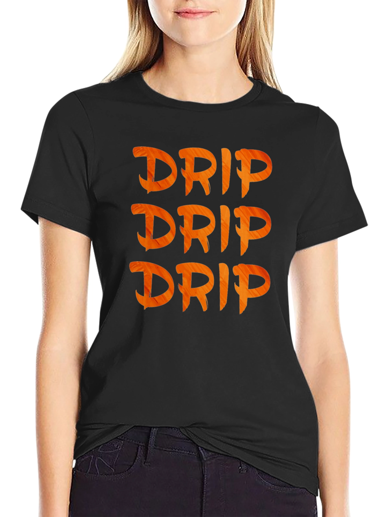 Mens Black Drip Graphic Tee - Modern Style