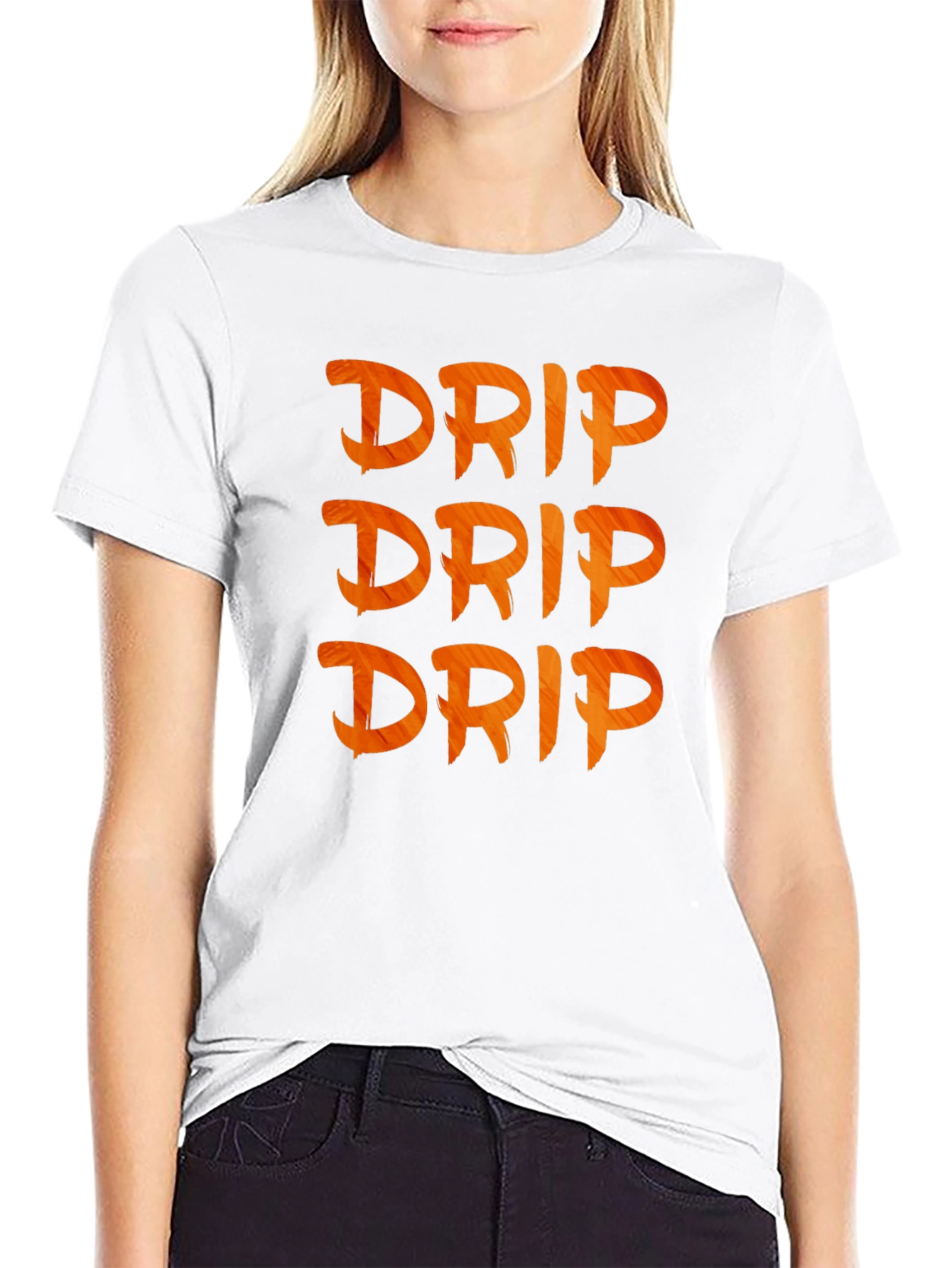Mens Black Drip Graphic Tee - Modern Style
