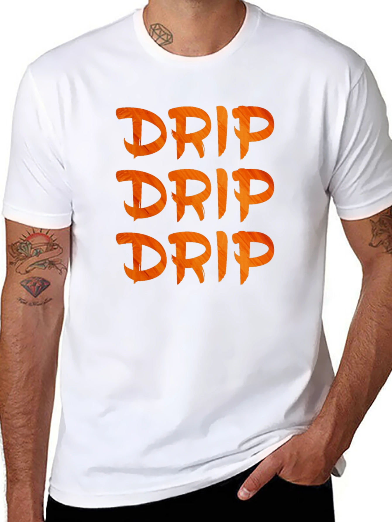 Mens Black Drip Graphic Tee - Modern Style
