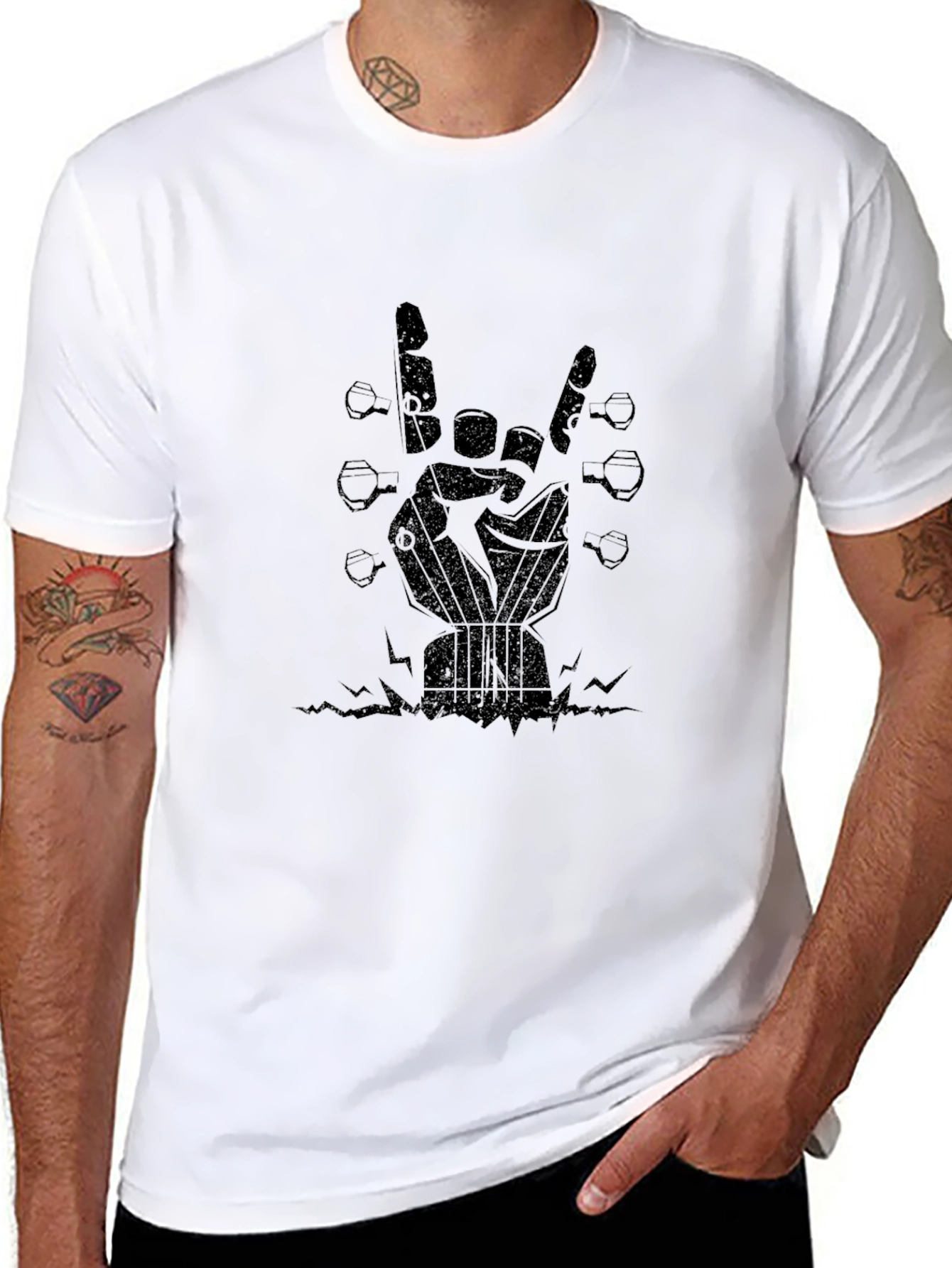 Rock On Guitar Hand T-Shirt
