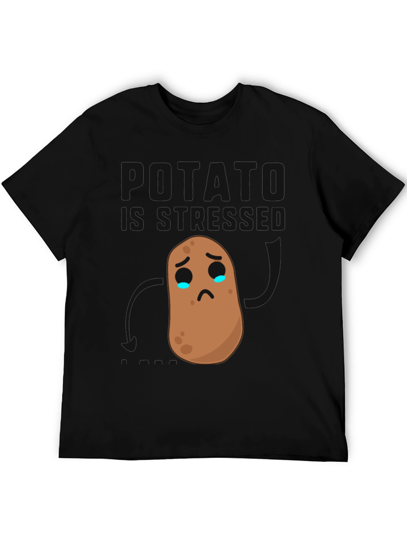Sad Potato Graphic Tee - Black Cotton Comfort