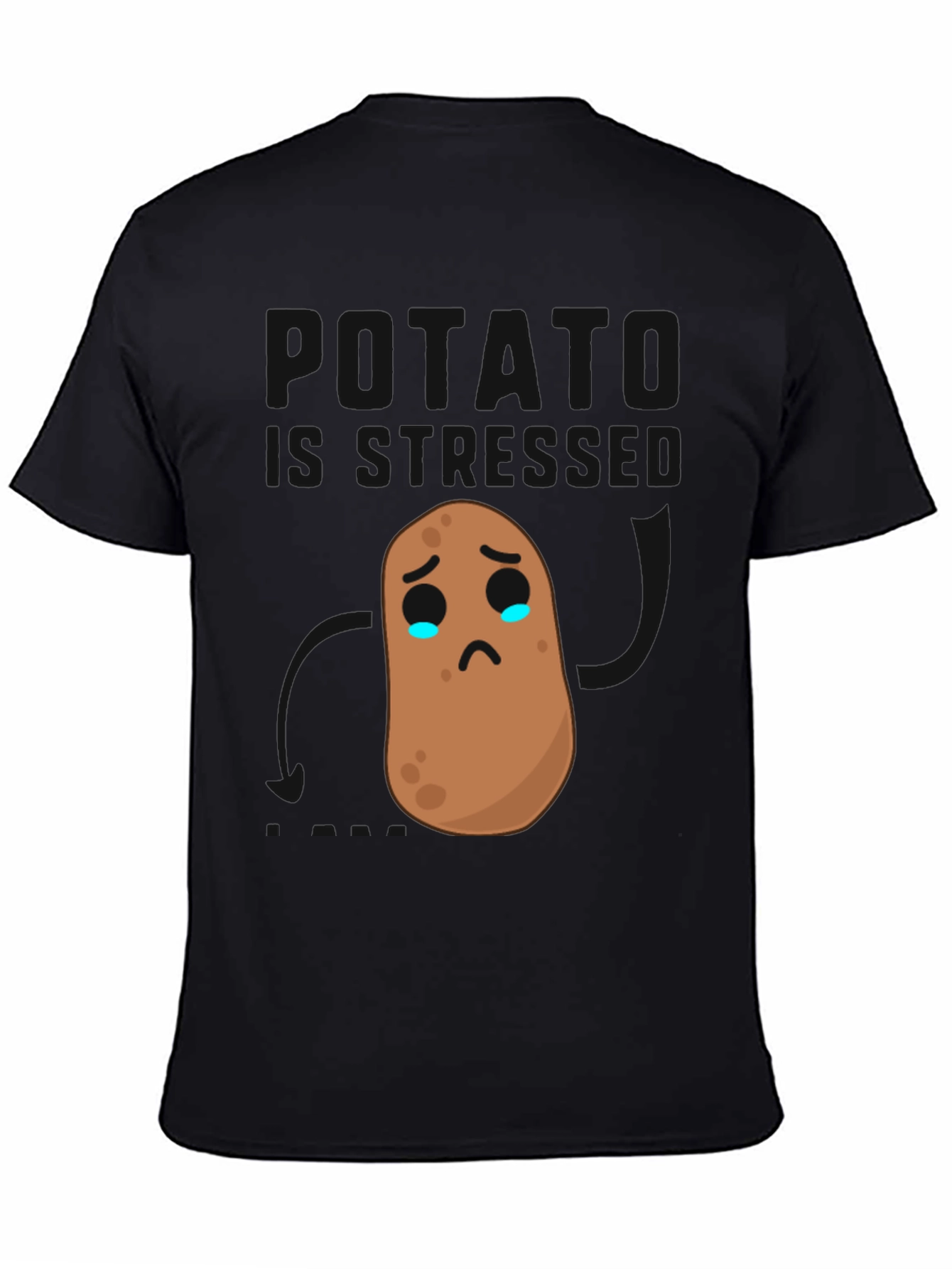 Sad Potato Graphic Tee - Black Cotton Comfort