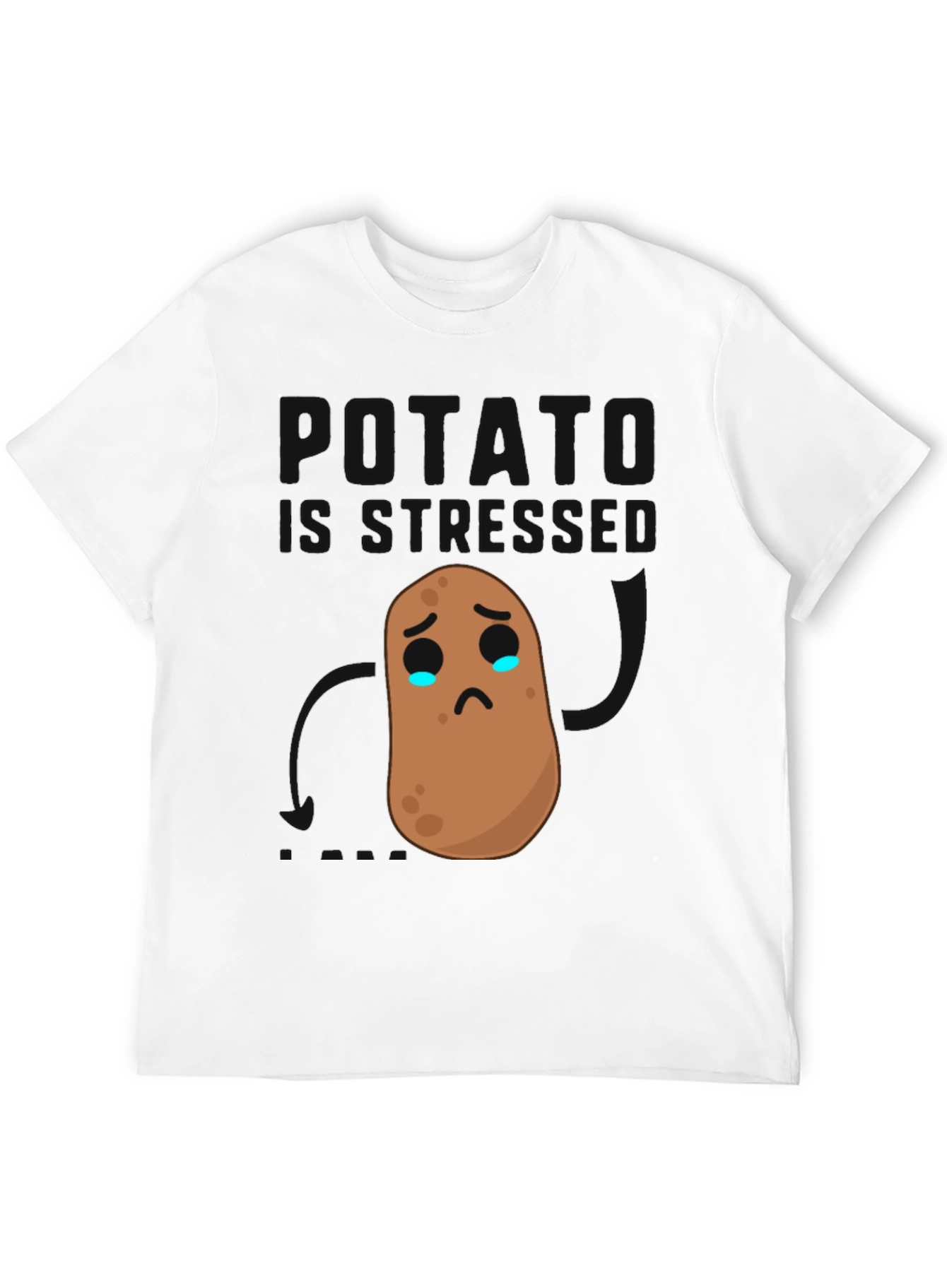 Sad Potato Graphic Tee - Black Cotton Comfort