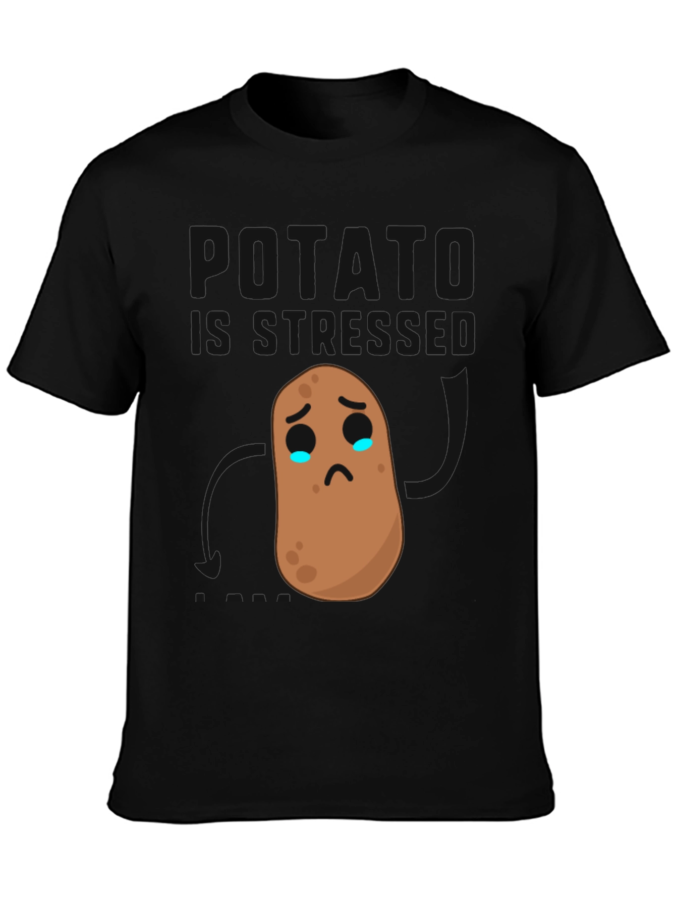 Sad Potato Graphic Tee - Black Cotton Comfort