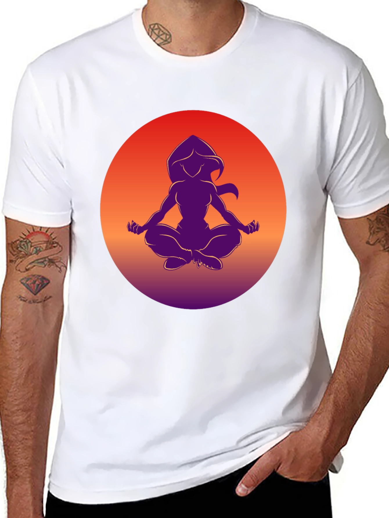 Zen Silhouette T-Shirt - Meditating Design
