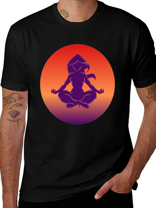 Zen Silhouette T-Shirt - Meditating Design