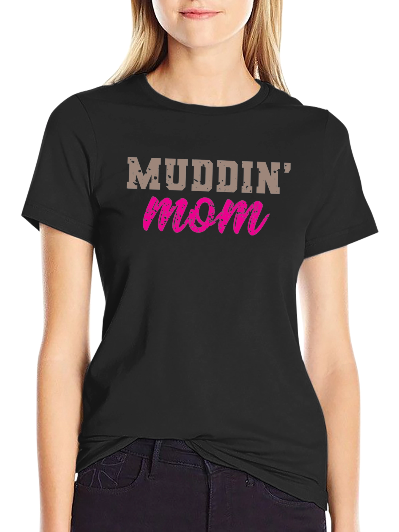 Mudding Mom Graphic T-Shirt - Black