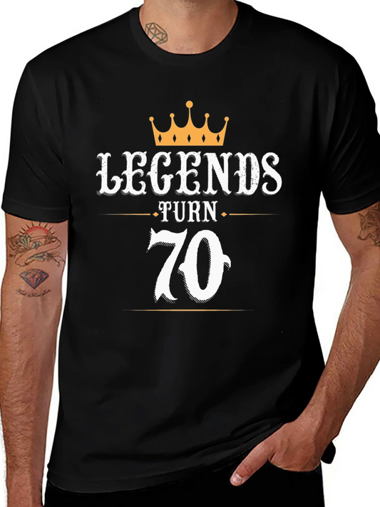 Legends Turn 70 Black Graphic T-Shirt