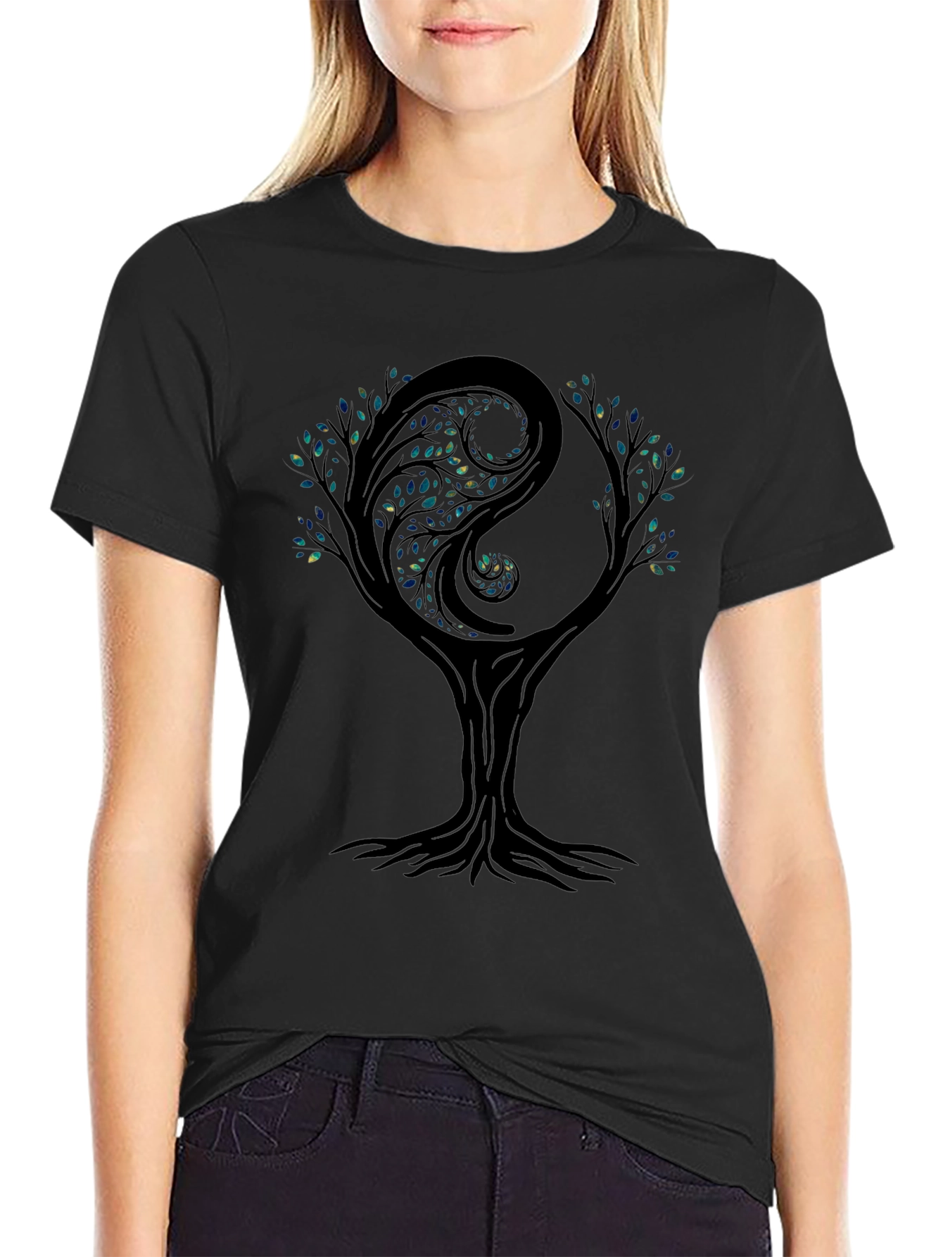 Yin Yang Tree Graphic Tee - Balance & Harmony