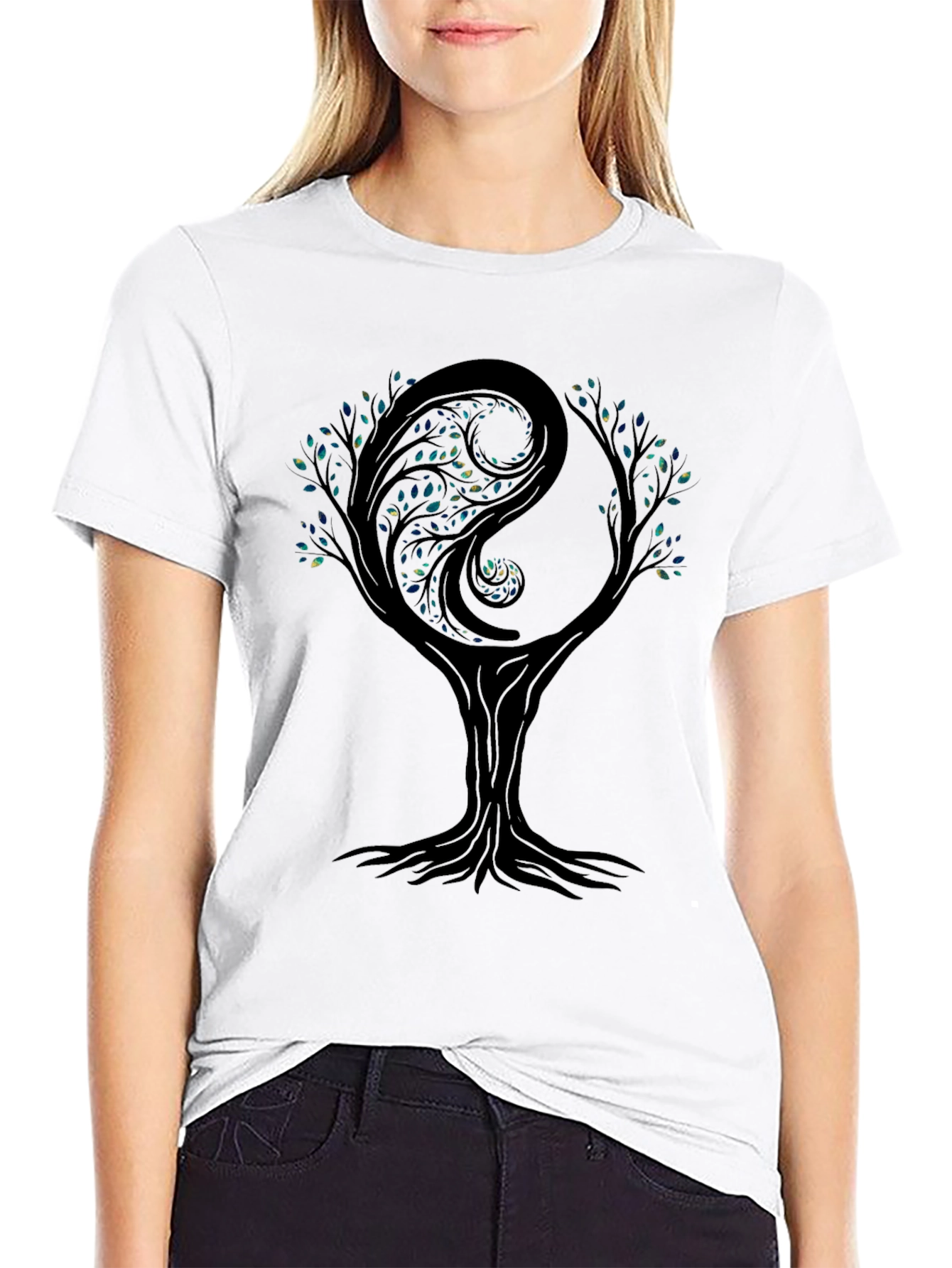 Yin Yang Tree Graphic Tee - Balance & Harmony
