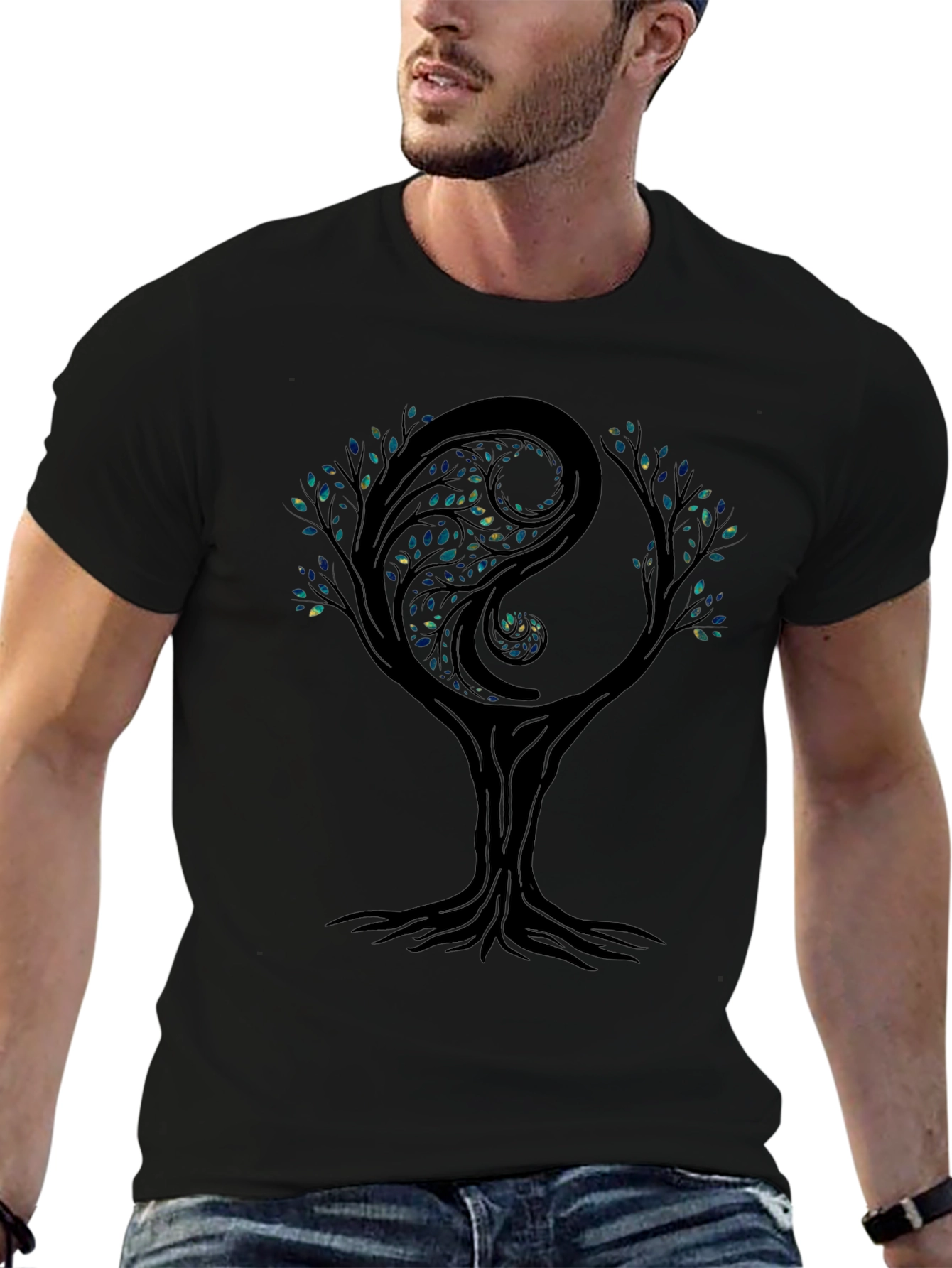 Yin Yang Tree Graphic Tee - Balance & Harmony