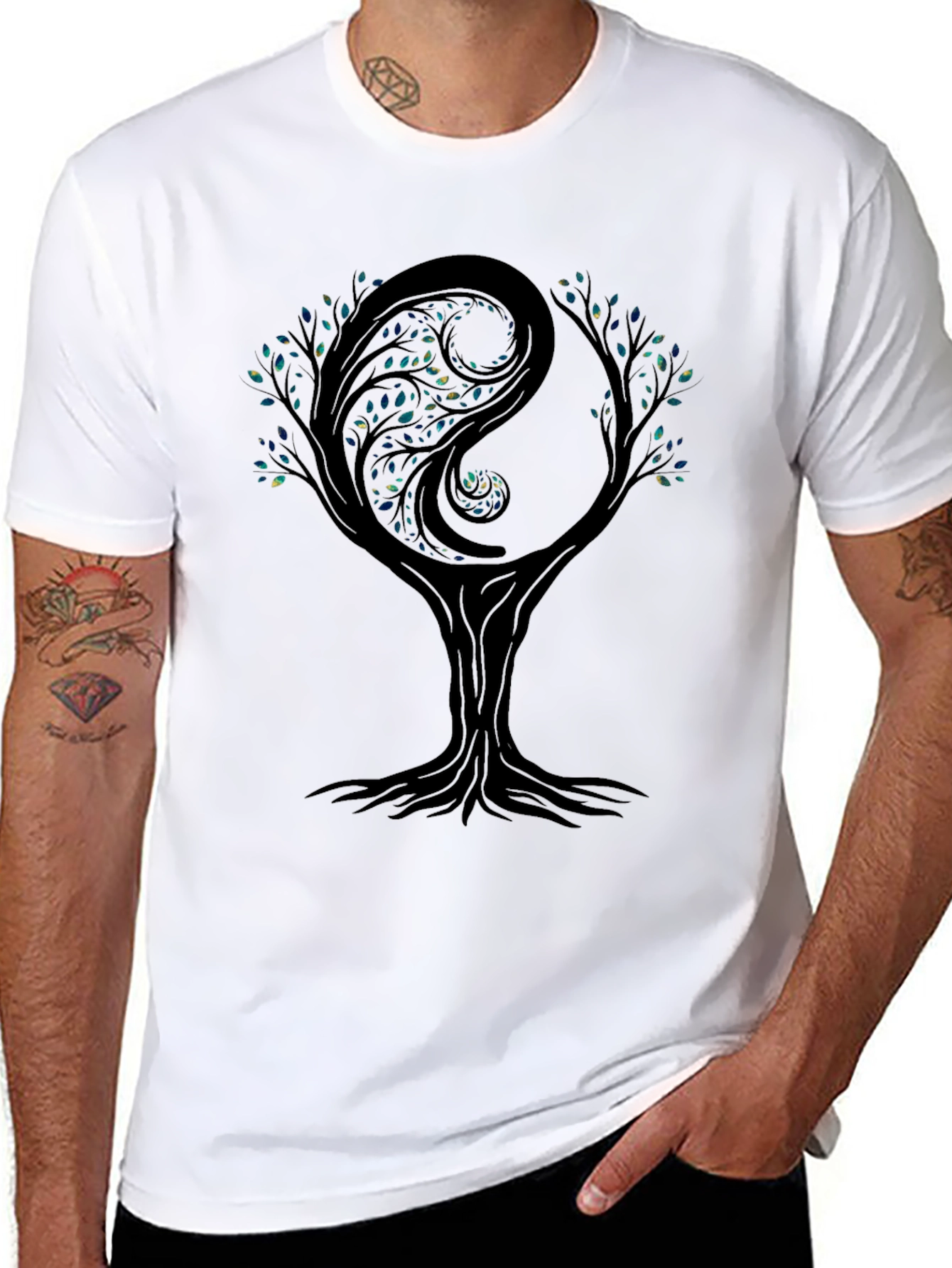 Yin Yang Tree Graphic Tee - Balance & Harmony
