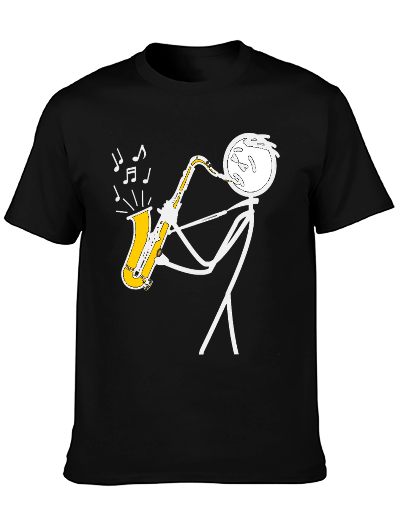 Saxophone Stick Figure Musician T-Shirt