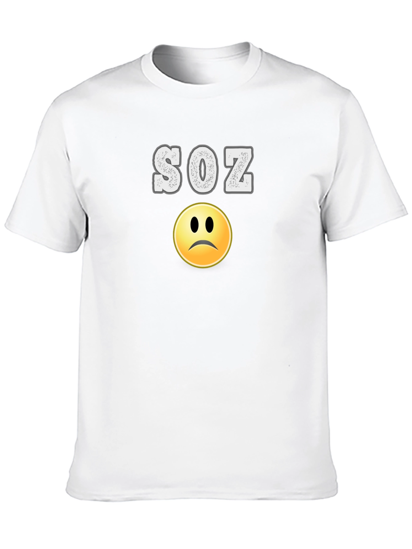 SOZ Sad Face Emoji Graphic Black T-Shirt