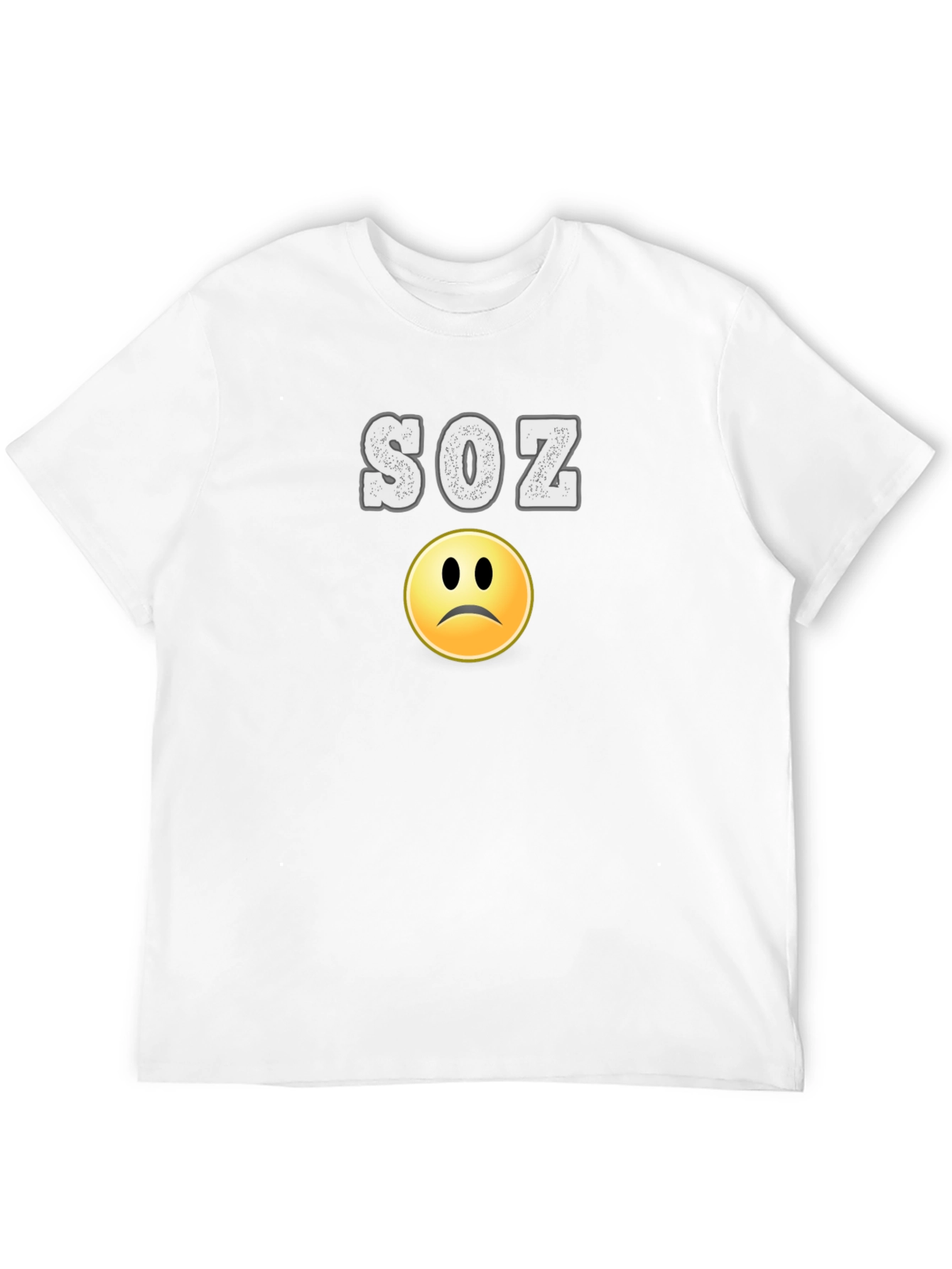 SOZ Sad Face Emoji Graphic Black T-Shirt