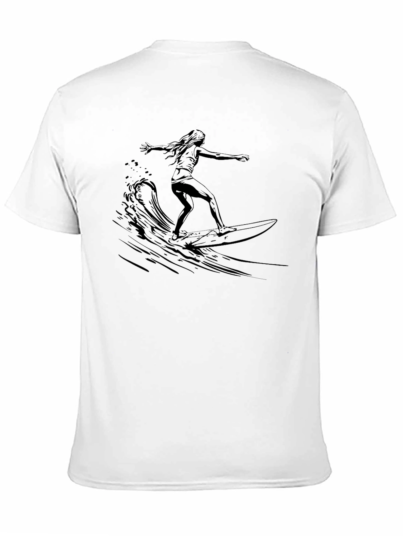 Black Graphic Tee - Surfer Girl