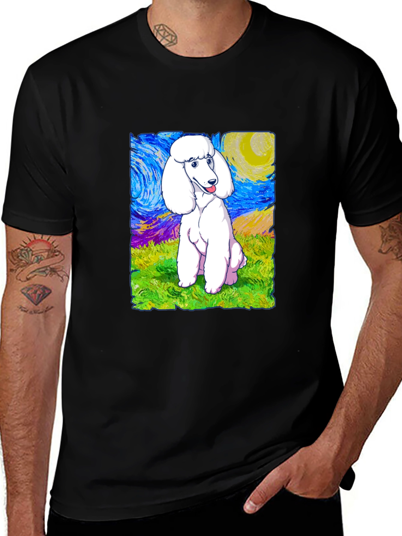 Poodle Starry Night Graphic Tee