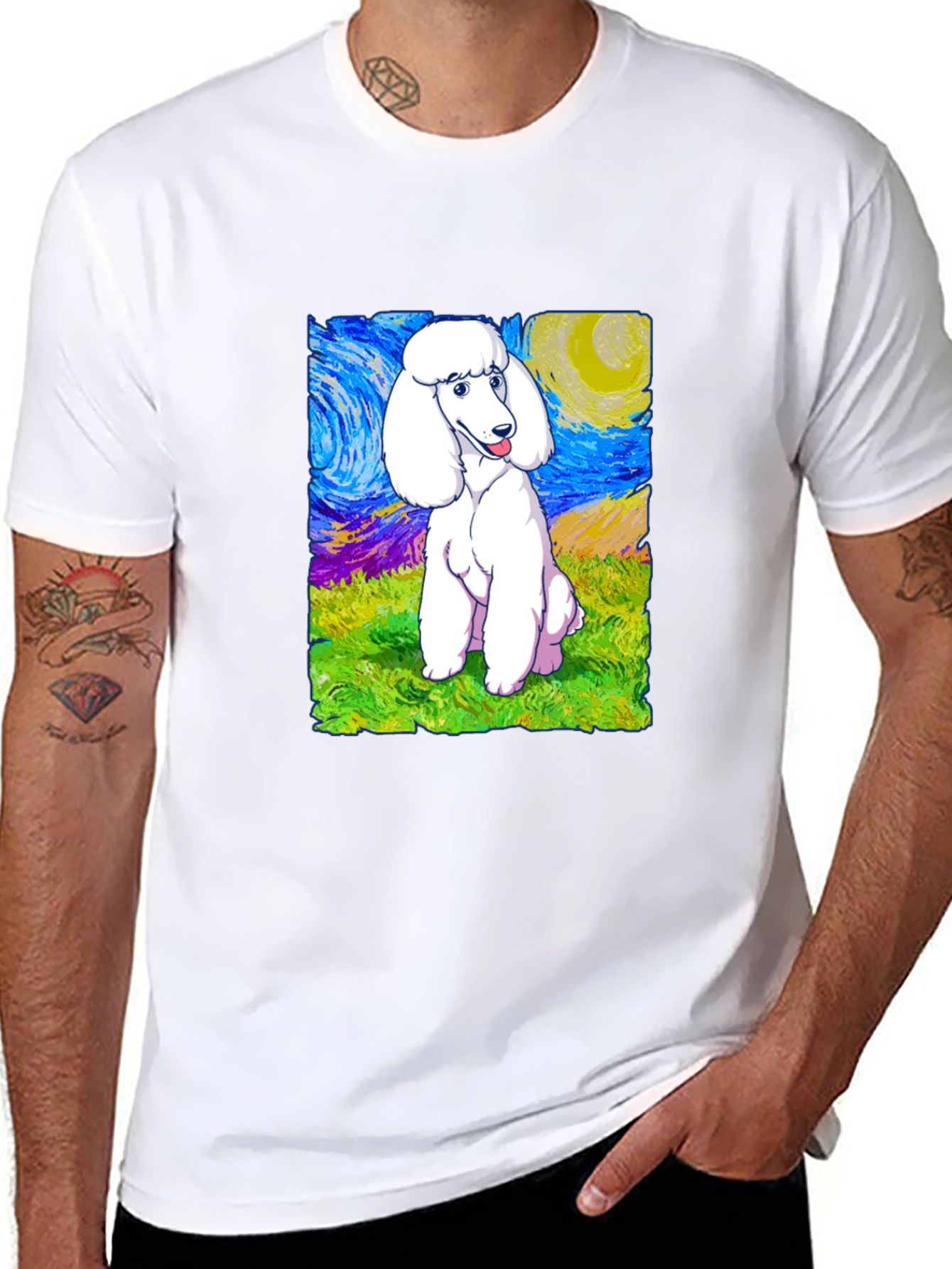 Poodle Starry Night Graphic Tee