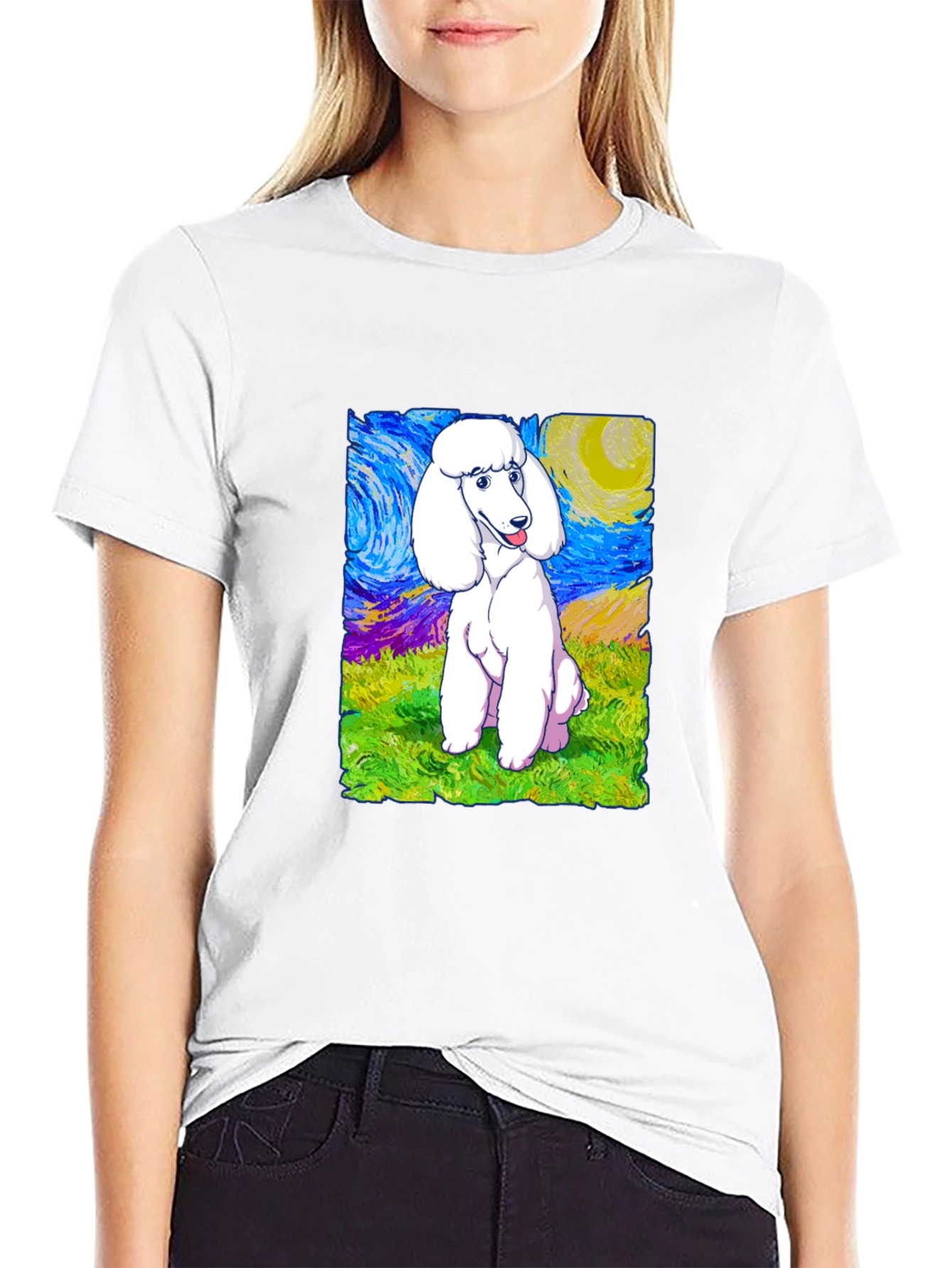 Poodle Starry Night Graphic Tee