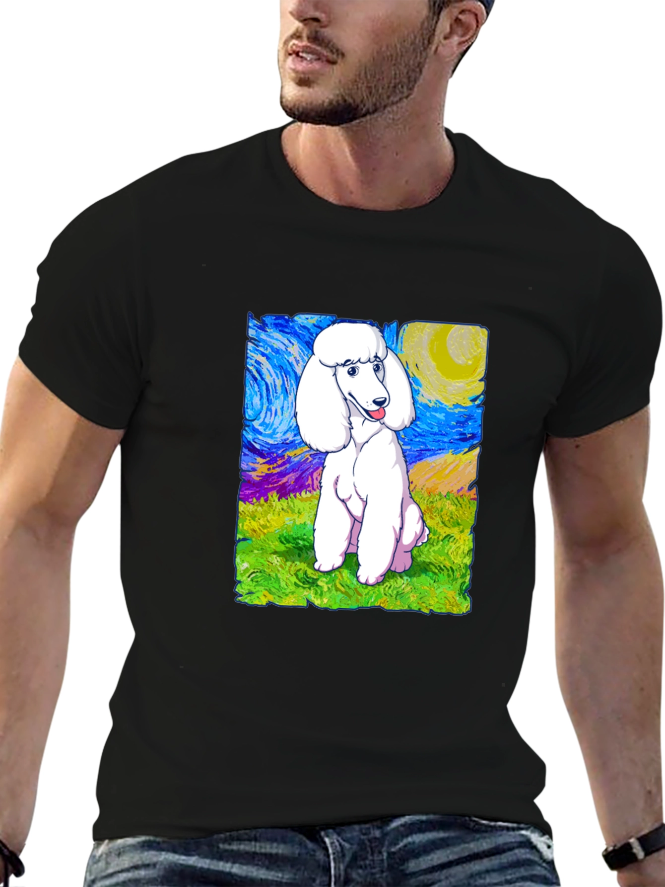 Poodle Starry Night Graphic Tee