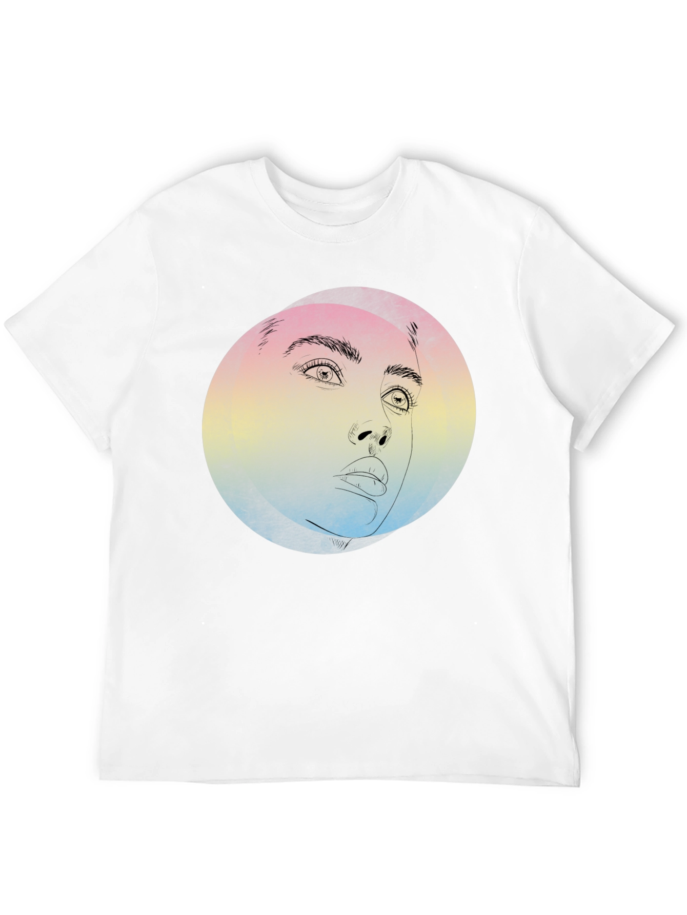 Abstract Face Graphic Black T-Shirt