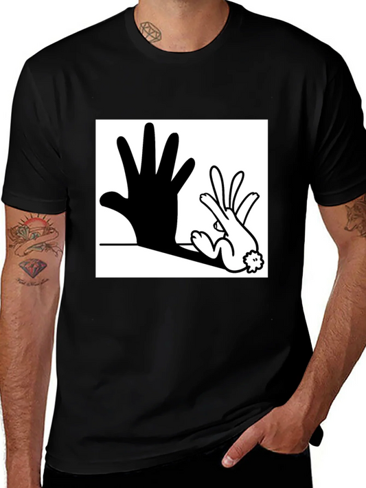 Hand Shadow Rabbit T-Shirt: Unique Graphic Tee