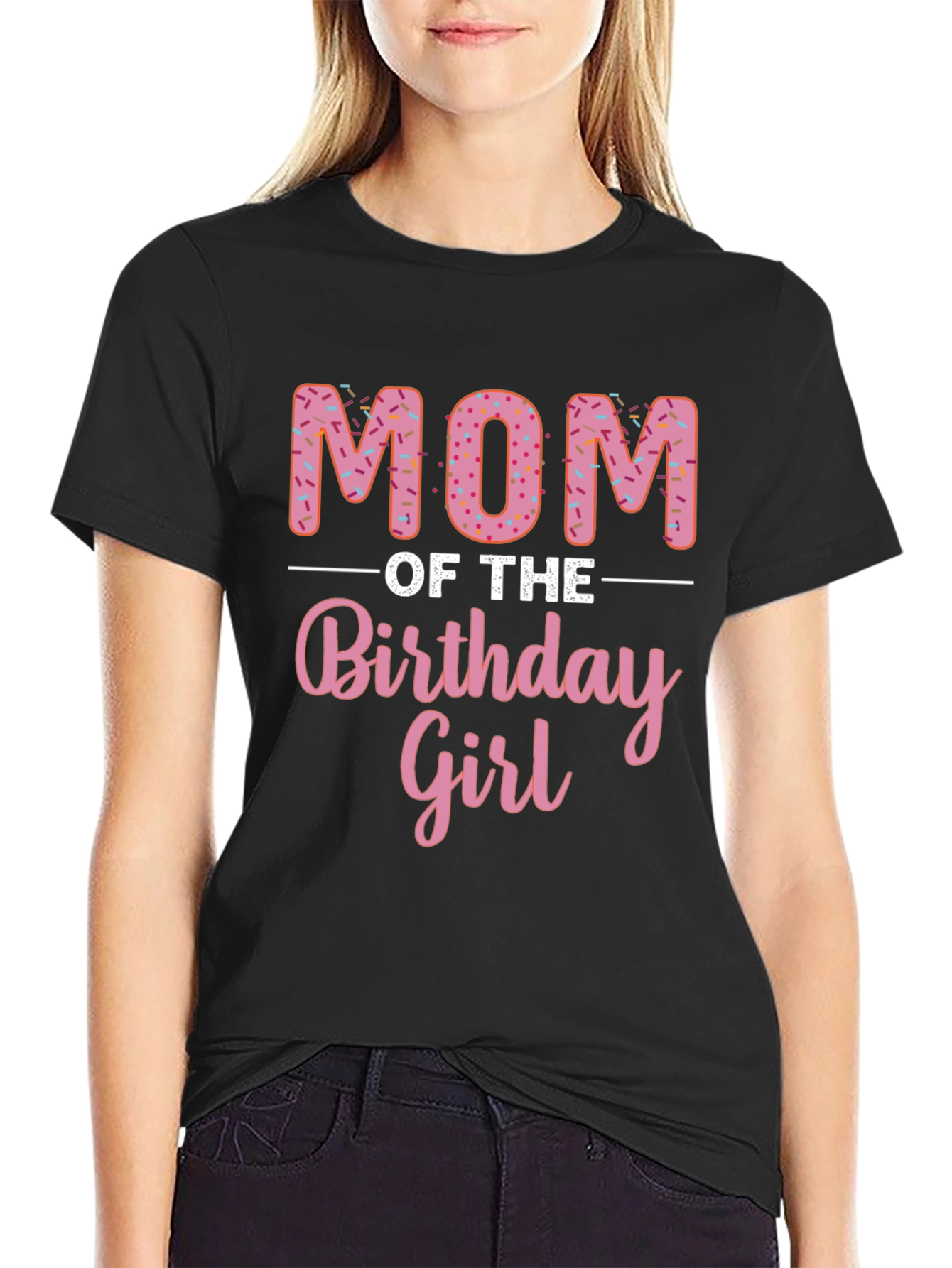 Mom of the Birthday Girl Donut T-Shirt