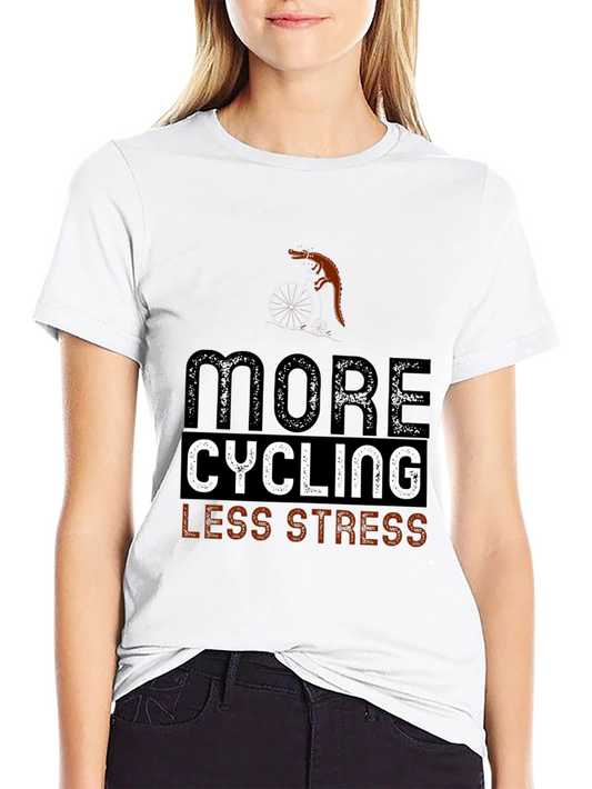 Cycling Lizard T-Shirt: More Cycling Less Stress