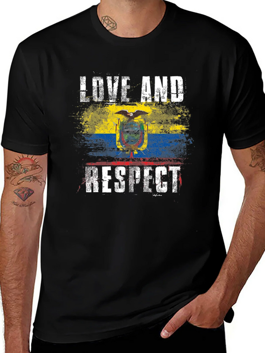 Ecuador Love and Respect Flag Graphic T-Shirt
