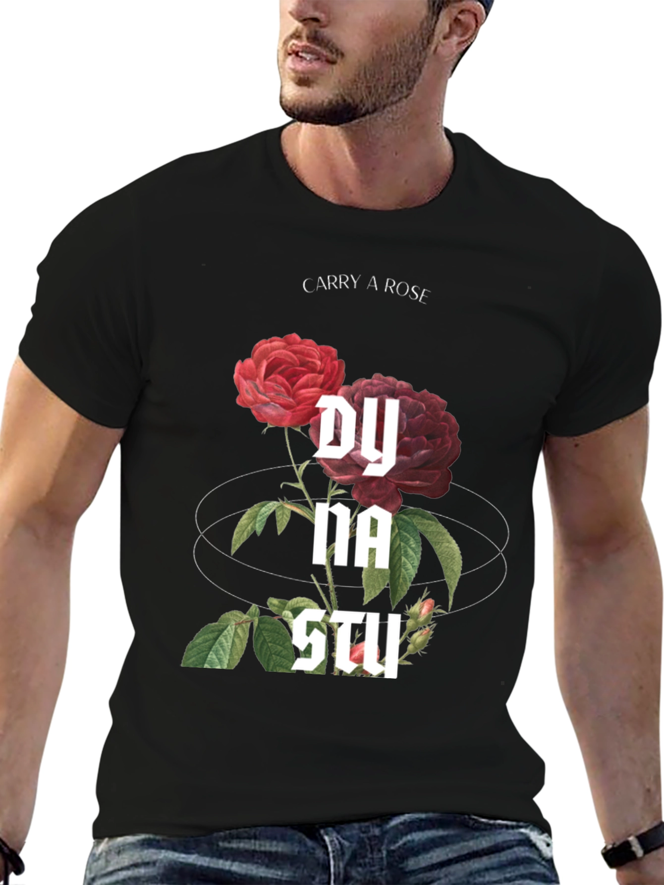 Carry a Rose Graphic Tee - Black T-Shirt