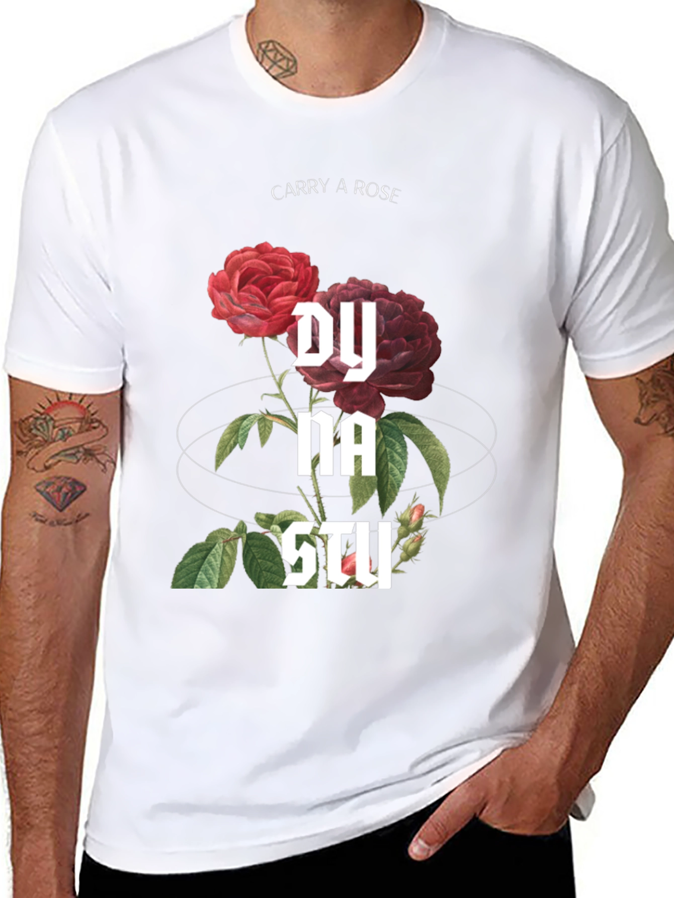 Carry a Rose Graphic Tee - Black T-Shirt