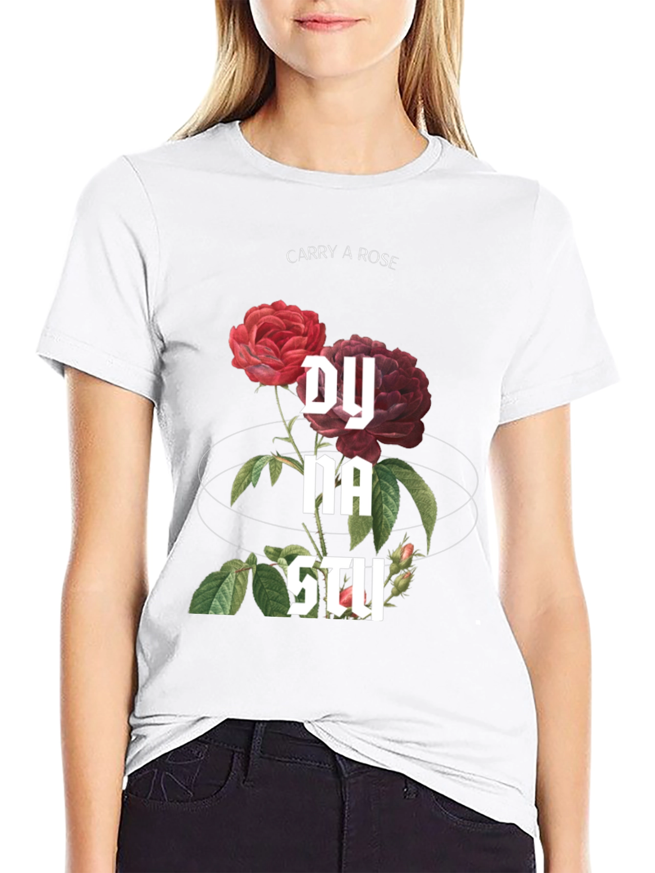 Carry a Rose Graphic Tee - Black T-Shirt