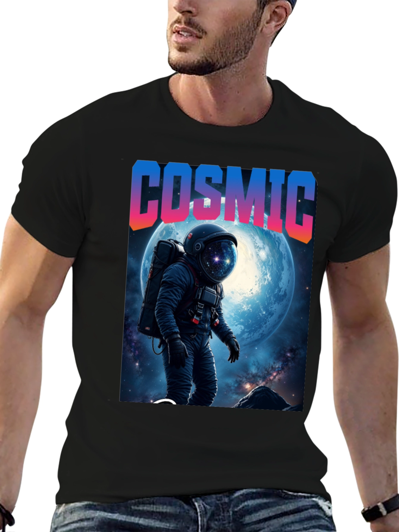 Cosmic Astronaut Graphic T-Shirt