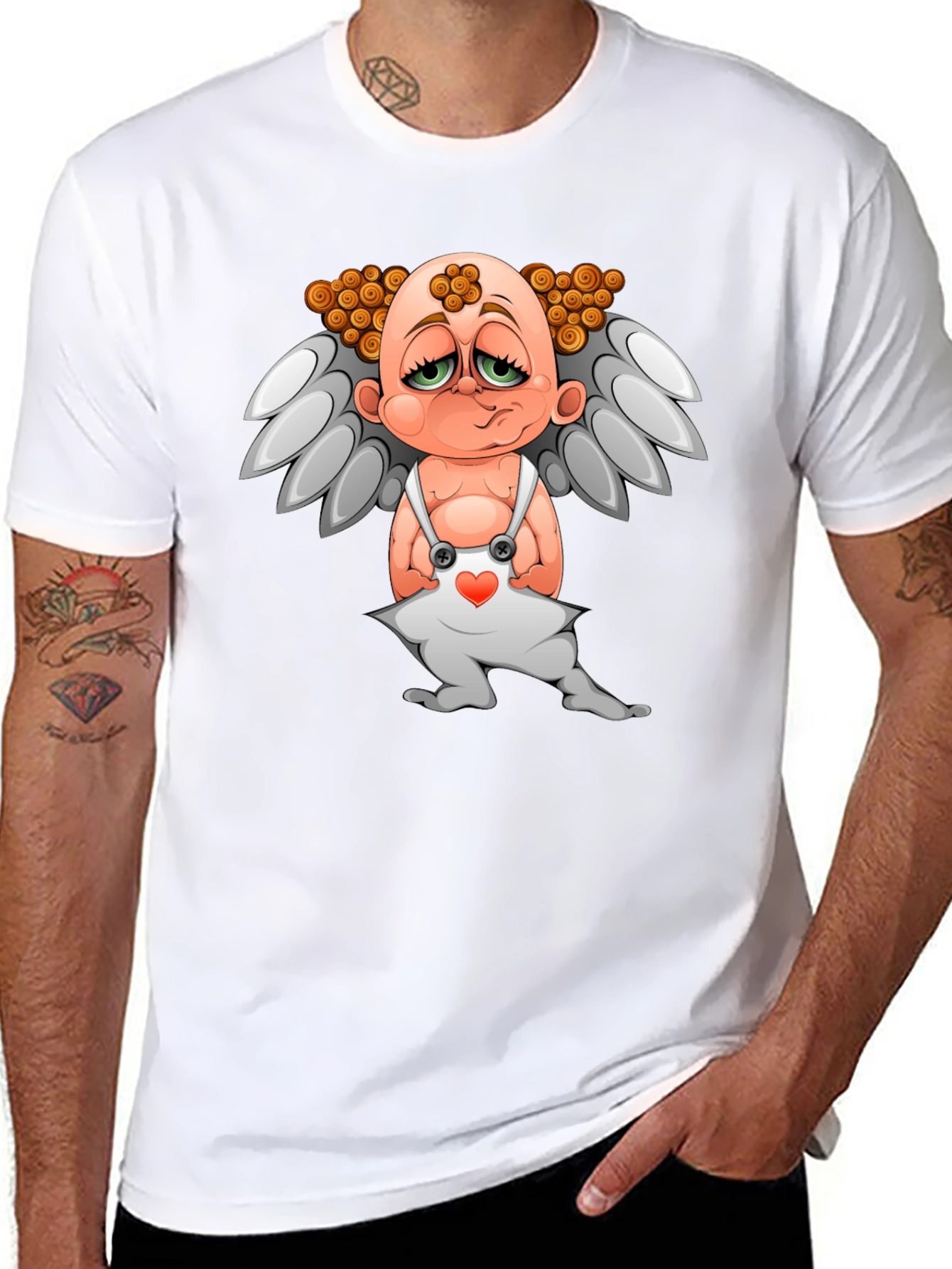 Cupid T-Shirt - Graphic Tee - Black Cotton Blend