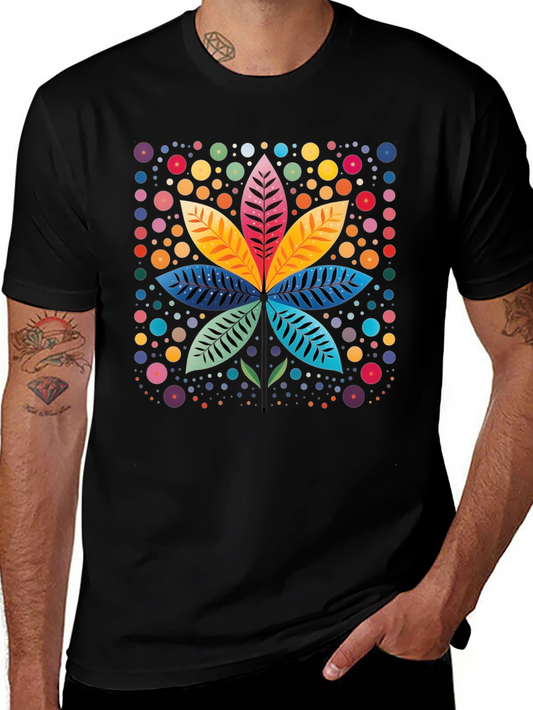 Colorful Botanical Graphic Tee - Vibrant Nature Inspired Design