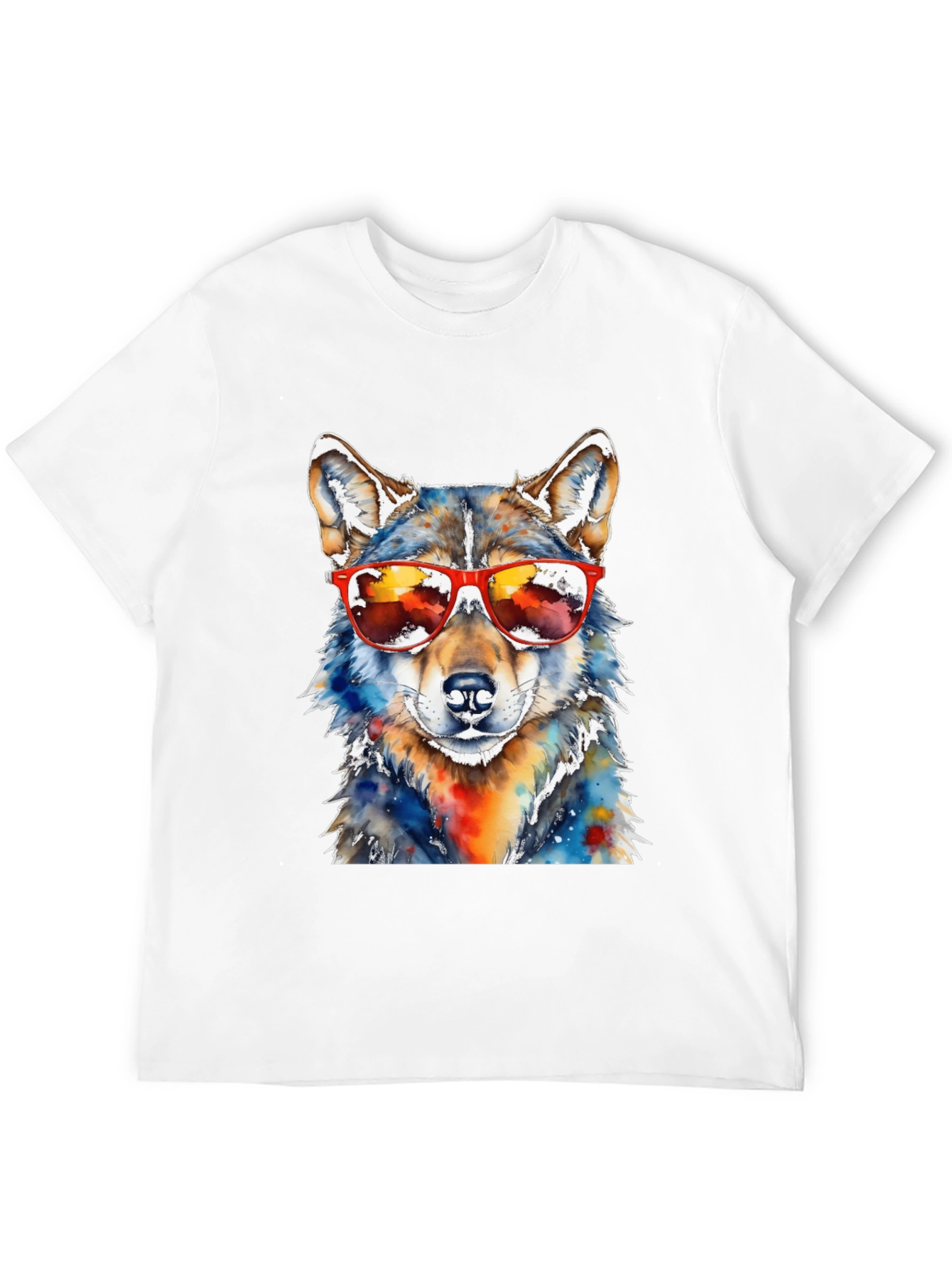 Cool Wolf Graphic Tee - Mens Black T-Shirt