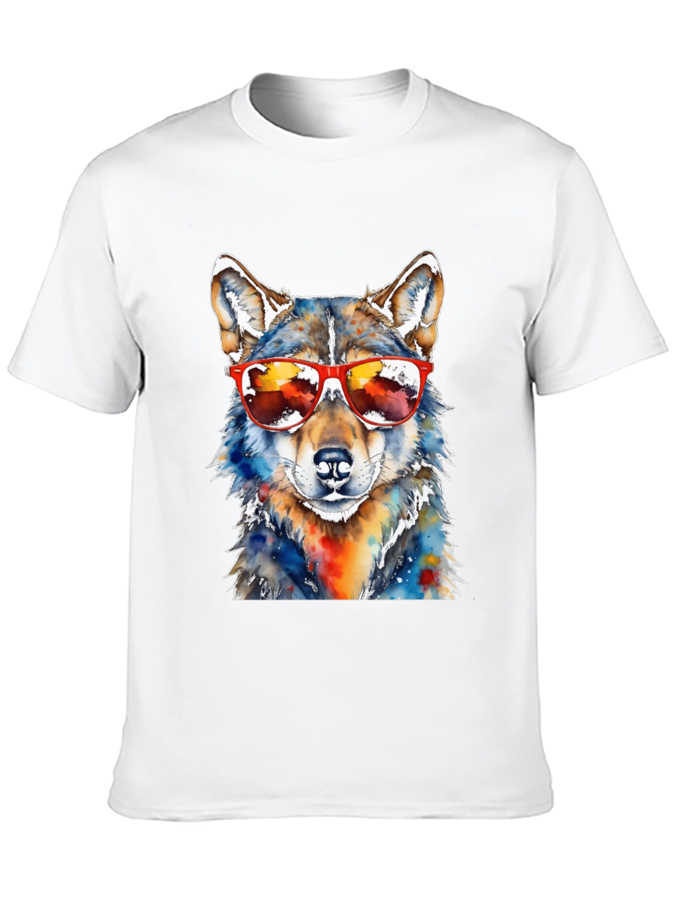 Cool Wolf Graphic Tee - Mens Black T-Shirt