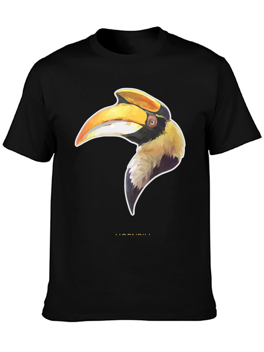 Hornbill Graphic Print Black T-Shirt