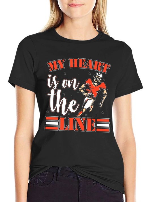 My Heart Is On The Line Football T-Shirt