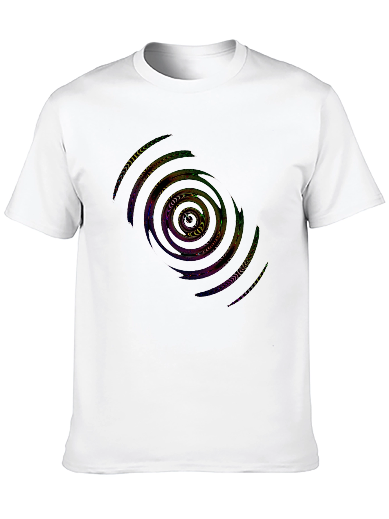Abstract Spiral Graphic Black T-Shirt