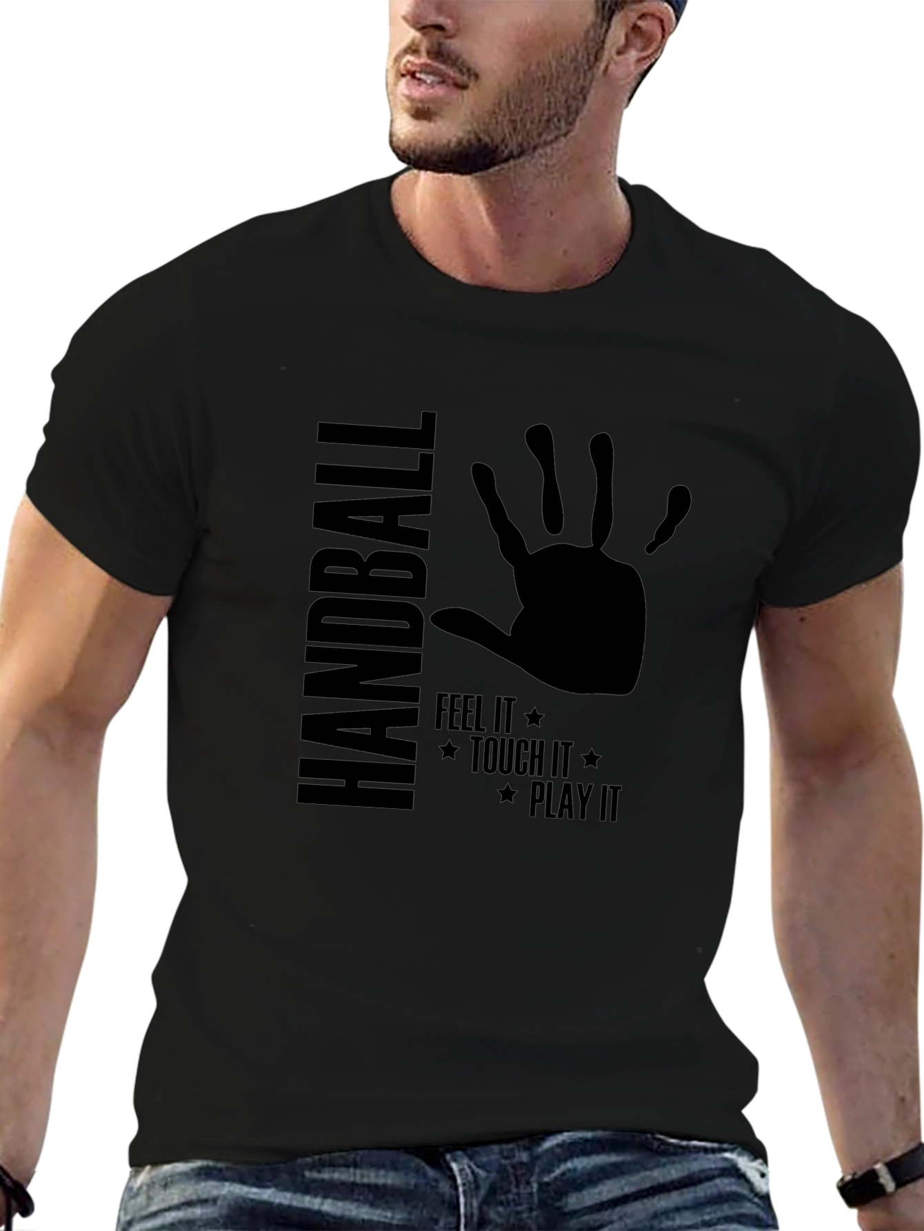 Handball Feel It Play It Black T-Shirt