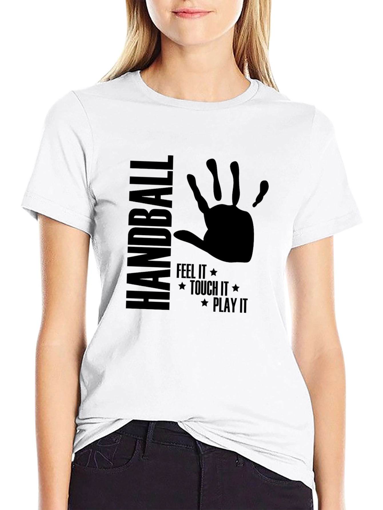 Handball Feel It Play It Black T-Shirt